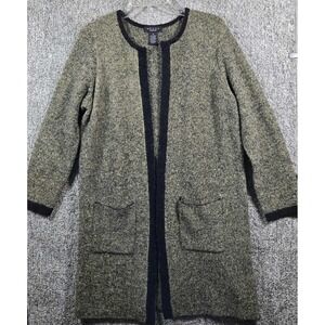 Grace The Perfect Fit Duster Cardigan Pockets Knit Open Front Coat Womens Medium